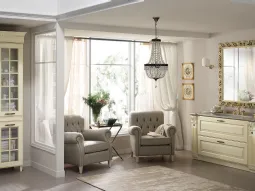Baltimora in laccato opaco Beige con decori Oro